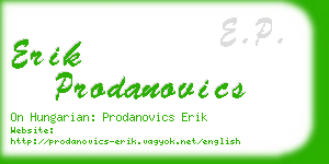 erik prodanovics business card